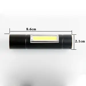 यूएसबी चार्ज शक्तिशाली टॉर्च Xpe सिल एलईडी फ्लैश लाइट Zoomable सामरिक मशाल दीपक बैटरी बॉक्स