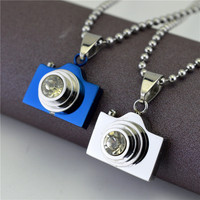 Nouveau collier en acier inoxydable avec zircone pour caméra cachée Collier pour femmes et hommes Mini collier pour caméra cachée
