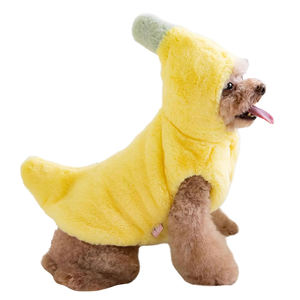 V356 Großhandel Modische Haustierkleidung Umweltfreundliches Kostüm Hunde-Bananen-Wintermantel Fleece-Gefüttert Verdickte Kleidung Weihnachts-Verkleidung - Product Image 1