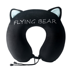 Oreiller de voyage en mousse à mémoire de forme Flying Bear en forme de U avec oreilles de chat pour un soutien optimal - Product Image 1