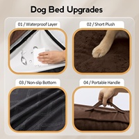 Lit d'angle triangulaire pour chien, imperméable, en velours arctique, avec mousse alvéolée orthopédique, pour détaillants, fabrication sur mesure