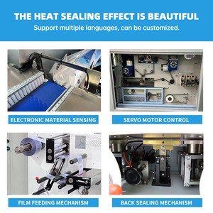 Machine d'emballage horizontale automatique pour biscuits, <span class=keywords><strong>pain</strong></span>, savon, chocolat, pains, emballage en forme de coussin, imprimante de date - pour sacs alimentaires, film - Product Image 3