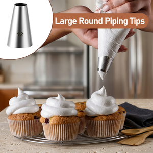 3pcs #12 Round Piping Tip, Small Round Nozzle for Cupcake, Macaron, Cake Decorative tools - Product Image 4