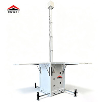 Torre Solar Móvil Impermeable para Sistemas Fuera de Red, Mástil Manual de 6m, Paneles Solares de 4x350W, Inversor de 1000W para Ingeniería Temporal