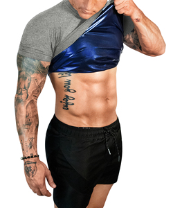 Logo personalizzato al coperto T-Shirt da allenamento abbigliamento Fitness <span class=keywords><strong>per</strong></span> la perdita di peso del corpo Sport esercizio <span class=keywords><strong>Sauna</strong></span> tuta <span class=keywords><strong>per</strong></span> gli <span class=keywords><strong>uomini</strong></span> - Product Image 3