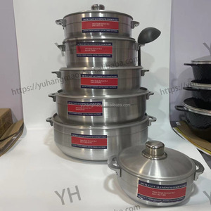 Ustensiles de Cuisine Légers, Batterie de Cuisine 6 Pièces en <span class=keywords><strong>Aluminium</strong></span> Moulé Sous Pression, Casseroles Forgées Grande Capacité avec Couvercle et Marmite - Product Image 4