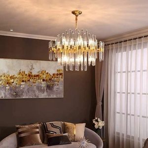 Gold Modern Crystal Chandelier 10-<b>Light</b> Crystal Glass Chandelier Kitchen Island Pendant Lighting for <b>Dining</b> Room - Product Image 6