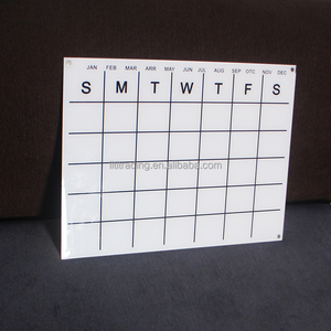 Rectangle de marque personnalisé carré clair tableau blanc aimant de réfrigérateur calendrier mois semaine amovible décor 2mm acrylique réfrigérateur calendrier - Product Image 1