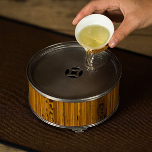 Bamboo <b>Tea</b> Tray With Lid Cylinder Shape Water Storage Pot For Kung Fu <b>Tea</b> <b>Set</b> Teapot Base Small <b>Tea</b> Table - Product Image 1