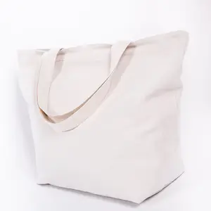 Sacola de compras em branco reciclada Eco, sacola de lona de algodão orgânico liso com logotipo, estampada personalizada, 2024