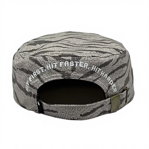 Gorras de 5 Paneles sin Estructura con Diseño de Rayas de <span class=keywords><strong>Tigre</strong></span> para Hombre, Logotipo Bordado Personalizado, Gorras Planas Tipo Pillbox, Venta al Por Mayor - Product Image 4