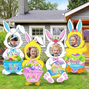 Nouvelle décoration de jardin d'extérieur, décoration de pelouse, panneau de patio avec visage de lapin de Pâques, accessoire photo, fabriqué en plastique durable - Product Image 5