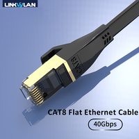 Cable plano RJ45 Ethernet Cat8 FTP blindado suave Flexible 40G 2000MHz Cable de conexión de red 0,5 M-30m longitudes Cables de comunicación