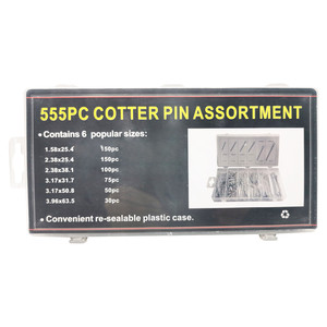555pcs Bạc Pin Key cotter <span class=keywords><strong>pins</strong></span> Assortment Kit với trường hợp lưu trữ công nghiệp lớn cho các ứng dụng chân chia - Product Image 2