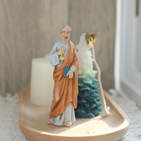 Statues religieuses catholiques en stock, cadeaux chrétiens, souvenirs, statue en résine peinte, 10 cmH, statue en résine de Saint-Pierre