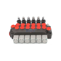 Válvula Direccional Monobloque DCV40 de 6 Vías Manual, Válvula de Control Hidráulico de 40 L/min y 350 bar para Equipos Industriales