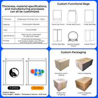 Sachets Mylar refermables personnalisés avec fermeture éclair, conformes FDA, pour aliments (3,5g, 7g, 14g, 28g), idéaux pour l'emballage de collations et cadeaux pour enfants