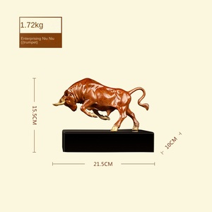 Adornos de <span class=keywords><strong>Ganado</strong></span> de Cobre, Wangshi Niuhuang, Decoración para Sala de Estar, Artesanía China - Product Image 5
