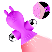 USB-Aufladbarer Mini-Dildo 10-Frequenz-Nippelstimulator Spielzeug für Frauen Brustmassagegerät Paar-Neuheitsspielzeug