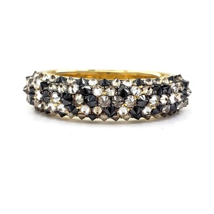 Tailor Made 18k Yellow Gold Natural Multi Color Diamond Pave Setting Wedding Band Ring for Women - Product Image 1