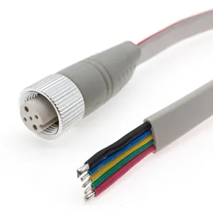 Erkek veya dişi 5 Pin dairesel kablo konektörü malzeme PA66 CQC güç su geçirmez konnektör IP68 M12 sensörü konnektörü