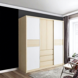 Huide <b>Sliding</b> Door Wardrobe Modern Simple Design Space Saving Bedroom Storage Cabinet For Home <b>Small</b> Apartment Rental Room - Product Image 4
