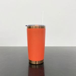 Reusable <b>Metal</b> Orange Pink Brown Chocolate 20oz Copper Plated Colored Tumbler - Product Image 3
