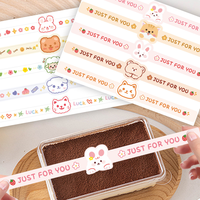 Autocollant alimentaire pour pâtisserie, étiquette auto-adhésive longue bande pour boîte à biscuits et boîte cadeau, scellage décoratif