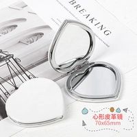 Miroirs de Poche Compacts Vierge en Similicuir PU Blanc Personnalisables DIY