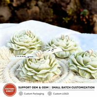 Lilin Aromaterapi Model Bunga Peony, Warna Hijau Zaitun, Efek Gradasi, Lilin Kedelai, Hadiah Pernikahan, Ledakan Warna Lintas Batas