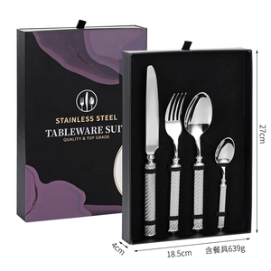 Juego de Cubiertos de Acero Inoxidable Personalizado para Restaurantes y Hoteles de Estilo Occidental, Juego de Cubiertos con Caja de Regalo Abierta - Product Image 3