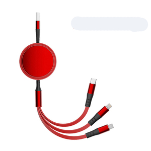 Custom gift retractable 3A fast charging cable USB three-in-one data cable