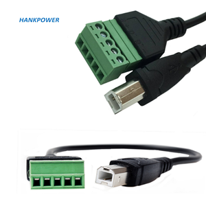 Cable USB 2,0 B macho a ángulo recto de 5 pines, Terminal de tornillo verde, Cable de impresora Balun, convertidor sin soldadura, Cable de extensión - Product Image 3