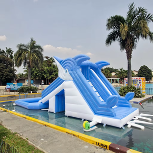 Toboggan gonflable double face de qualité commerciale avec mur d'escalade, château gonflable géant en PVC <span class=keywords><strong>pour</strong></span> <span class=keywords><strong>location</strong></span> événementielle et parcs d'attractions - Product Image 2