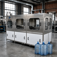 Machine de remplissage d'eau à grande vitesse 100 BPH pour bidons de 5 gallons, ligne de production complète pour usine d'eau de grande capacité