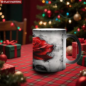 Tasse à sublimation artisanale thermosensible en céramique noire givrée 11oz, vierge pour DIY - Product Image 2
