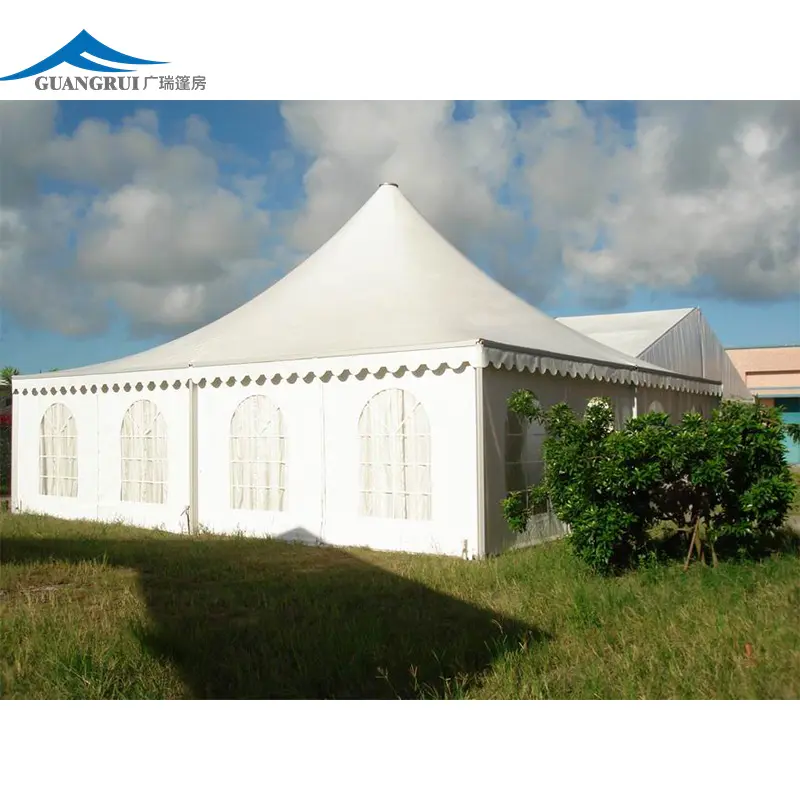 Özel baskılı Logo 3m 4m 5m alüminyum alaşım Pagoda çardak tentesi kapalı kullanım için çin yeni düğün parti festivali etkinlikleri