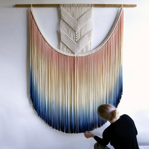 <span class=keywords><strong>Tapiz</strong></span> colgante de pared de macramé redondo <span class=keywords><strong>Circular</strong></span> grande, tinte degradado personalizado, decoración Bohemia - Product Image 5