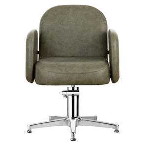 Équipement et mobilier de salon de coiffure et de beauté, chaise de coiffeur tout usage en vert sauge, chaise de barbier en métal - Product Image 3