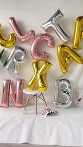 Pabrik 16 inci emas mawar emas Mylar Foil huruf alfabet A-Z balon untuk Halloween pesta ulang tahun spanduk dekorasi - Product Image 6