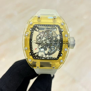 Reloj Mecánico Automático Tourbillon de Diseño Hueco con Carcasa de Cristal Transparente de Alta Calidad, Rectangular, de Lujo, en Oferta - Product Image 2