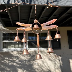 Carillon à vent libellule pour <span class=keywords><strong>jardin</strong></span> avec clochettes – Décoration extérieure en laiton, magnifiquement conçu, coloré – Offre spéciale - Product Image 3