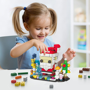 Christmas <b>Building</b> Blocks Set Ornaments City & Xmas Tree Decorations Indoor <b>Model</b> Toy ABS Plastic Educational Toy for Ages 6+ - Product Image 4