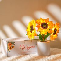 Lampe LED TSINYE en forme de tournesol, veilleuse en plastique blanc chaud, décoration de chambre pour la Saint-Valentin, cadeaux d'anniversaire - Pour elle, maman, femme