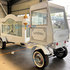 Voiture funéraire élégante blanche artisanale, voiture funéraire électrique moderne classique sur mesure à vendre, accessoires de voiture funéraire - Product Image 1