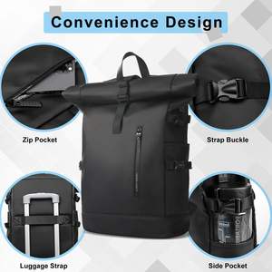 Free sample High-quality, factory-made, unisex roll-top <b>backpacks</b> for teens, <b>college</b>, and urban business offices - Product Image 2