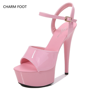Catwalk-zapatos de tacón alto con plataforma para mujer, calzado sexy de 15cm, color negro - Product Image 6