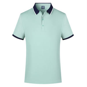 Camisa Polo Verde Claro de Manga Corta, Color Sólido, Poliéster, Ropa de Trabajo, Uso Diario - Product Image 1