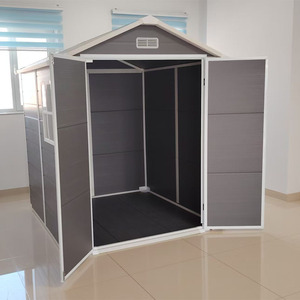 โรงเก็บของในสวน ZJIM ขนาด 6x6 ฟุต หลังคาทรงจั่ว บ้านเก็บอุปกรณ์กลางแจ้ง พร้อมประตูคู่ - Product Image 3