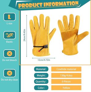 Grano de cuero de vaca Keystone Thumb <span class=keywords><strong>Rigger</strong></span> Guantes de conductor de cuero Guantes DE TRABAJO Guantes de jardín florales de cuero - Product Image 5